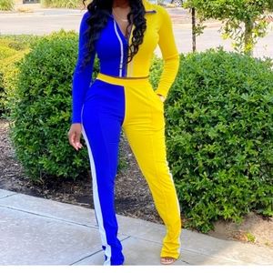 Colorblock Pants Set